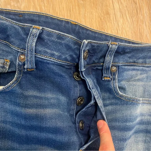 GStar Raw 3301 Slim Denim Jeans 32x32 Button Fly Classic Whiskered - Picture 5 of 9